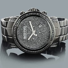 Mens Black Diamond Watch 3ct LUXURMAN Oversized Watches