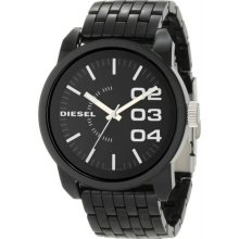 Men's Black Plastic Resin Case and Bracelet Black Dial Quartz