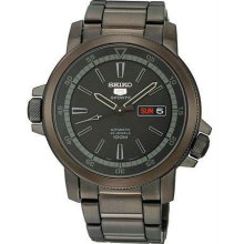 Men's Black Stainless Steel Seiko 5 Automatic Link Bracelet Men's Black Stainless Steel Seiko 5 Automatic Link Bracelet