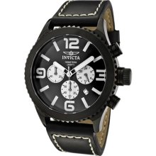 Men's Black Strap Bezel Subaqua Quartz Chronograph Diver Yellow