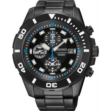 Men's Black Tone Stainless Steel Case and Bracelet Chronograph Black T
