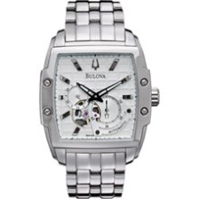 Men's Bulova BVA-Series 145 Automatic Watch with Tonneau Silver Dial