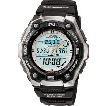 Men's casio sport fishing gear analog digital watch aqw101-1av