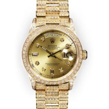 Men's Champagne Dial Full Pave Rolex Day Date Super President (102)
