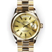 Men's Champagne Stick Dial Rolex Day Date President (1004)