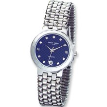 Mens Charles Hubert Stainless Steel Blue Dial Watch