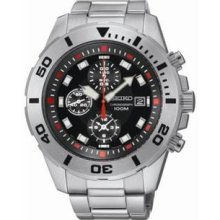 Men's Chronograph Stainless Steel and Bracelet Black
