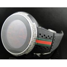 Mens Custom Gucci I-gucci Ya114103 Xxl Digital 49 Mm Face Diamond Watch