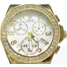 Mens Diamond Aqua Master Watch 192 Round Cut H Color 2.00ct