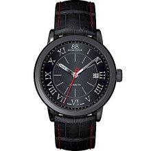 Men's Double 8 Origin Leather Watch with Black Dial