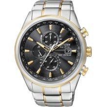 Men's Eco-Drive Two Tone Stainless Steel Case and Bracelet Radio Controlled Chro