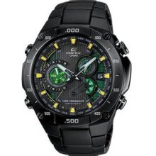 Men's Edifice Black Label Solar Multi-Band Atomic Alarm Chronograph