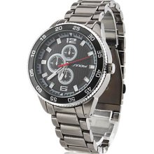 Men's Fashionable Alloy Analog Wrist Quartz Watch (Black)