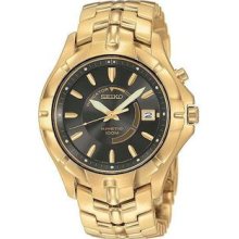 Men's Gold Tone Stainless Steel Kinetic Black