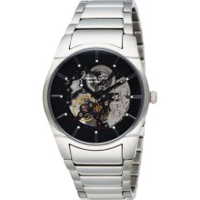 Mens Kenneth Cole New York Stainless Steel Skeleton Automatic Watch KC