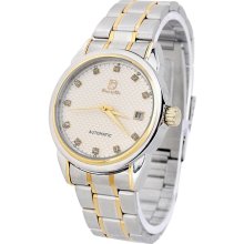 Men's Luxury Stainless Steel Mechanical Watch with Diamond inside