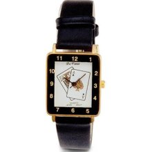 Mens New Jack Ace Spades Play Cards Black Wrist Watch