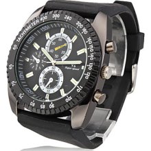 Men's New Stylish Black Silicone Sport Wrist Watch SW8