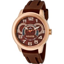 Men's Non Plus Ultra Brown Textured Dial Rose Gold IP Case Brown