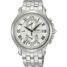 Men's Premier Chronograph Stainless Steel Case and Bracelet Silver Dial Date Dis