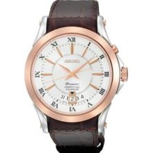 Men's Premier Perpetual Calendar Rose Gold Tone Case White Dial Brown