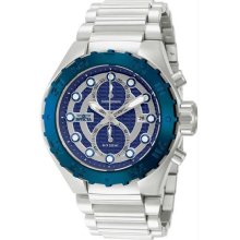 Men's Pro Diver Chronograph Stainless Steel Case and Bracelet Blue and Silver to