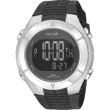 Mens Pulsar Rubber Digital Chronograph 10ATM Timer Alarm Stopwatch Pac