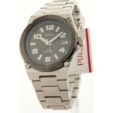 Mens Pulsar Stainless Steel Grey Dial Date 10ATM Casual Watch PXH ...