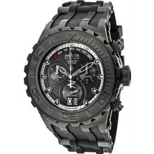 Men's Reserve Chronograph Stainless Steel Case Rubber Strap Black Tone