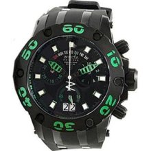 Men's Reserve Chronograph Stainless Steel Case Rubber Bracelet Black