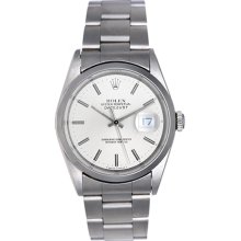 Men's Rolex Datejust Stainless Steel Watch 16200 Silver Dial