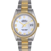 Men's Rolex Datejust Watch 16233 White Roman Dial