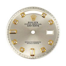 Mens Rolex Day-Date President AM Diamond Dial, Silver, Yellow Gold
