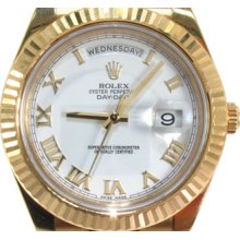 Mens Rolex Day-Date II Yellow Gold 218238 Diamond Watch Collection