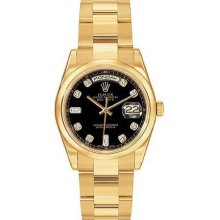 Mens ROLEX Oyster Watch Perpetual Day-Date Diamond