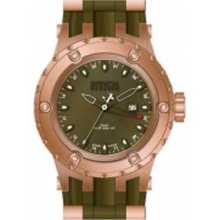 Men's Rose Gold Tone Stainless Steel Case Reserve GMT Diver Green