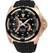 Men's Rose Gold Tone Velatura Kinetic Direct Drive Black Dial