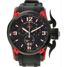 Men's Russian Diver Chronograph Stainless Steel Case Rubber Bracelet