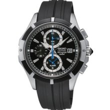 Men's Seiko Snaf13 Coutura Quartz Chronograph Stainless Steel Rubber Watch
