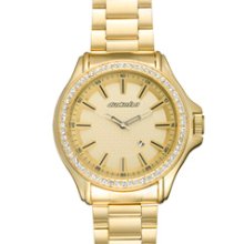 Men's Shaquille O'Neal Dunkman Gold-Tone Watch with Crystal Accented Bezel (Model: DKMN-501B) BULOVA