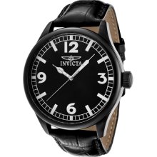 Men's Specialty Black Dial Black Leather