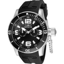 Men's Specialty Corduba Stainless Steel Case Black Dial Rubber Strap Day and Dat