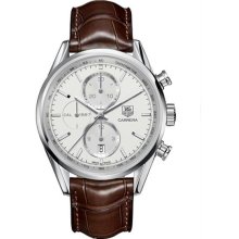 Men's Stainless Steel Carrera Automatic Chronograph Silver Tone Dial L