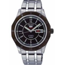 Men's Stainless Steel Case and Bracelet Black Dial Day and Date