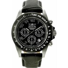 Men's Stainless Steel Case Speedway Quartz Chronograph Black Dial