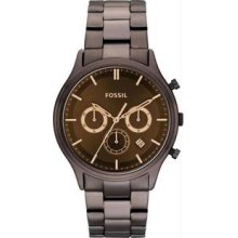 Men's Stainless Steel Case and Bracelet Brown Dial