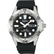 Men's Stainless Steel Diver Solar Quartz Black