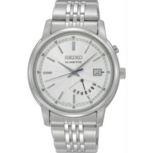 Men's Stainless Steel Kinetic Silver Dial Day and Date