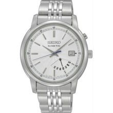 Men's Stainless Steel Kinetic Silver Dial Day and