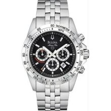 Men's Stainless Steel Marine Star Chronograph Black Dial